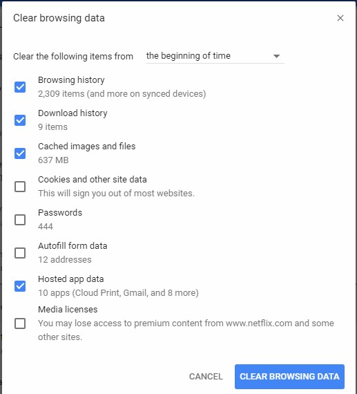 IE gear icon delete browsing history